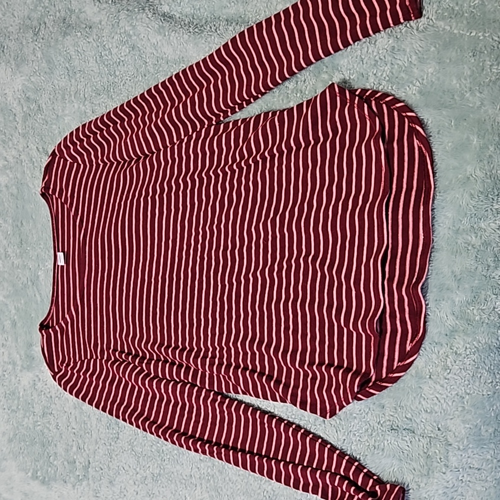 Maroon and Pink stripe shirt